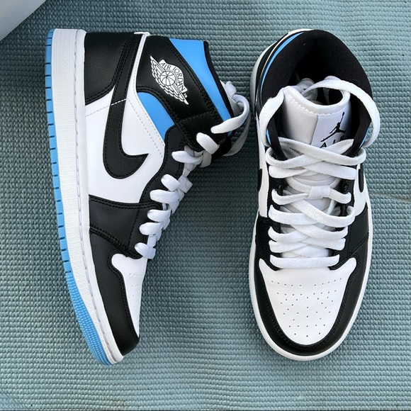 Jordan Shoes - Jordan 1 Mid University Black/White/Blue Wmns US 6.5 UK 4 EUR 37.5 BQ6472-102